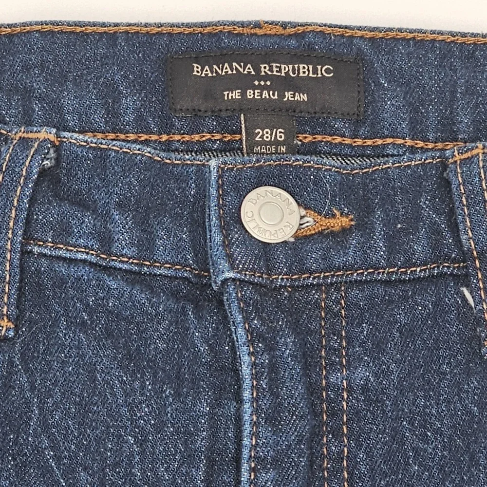 Banana Republic The Beau Jean Women's Size 28/6 Dark Wash‎ Straight Leg Denim...